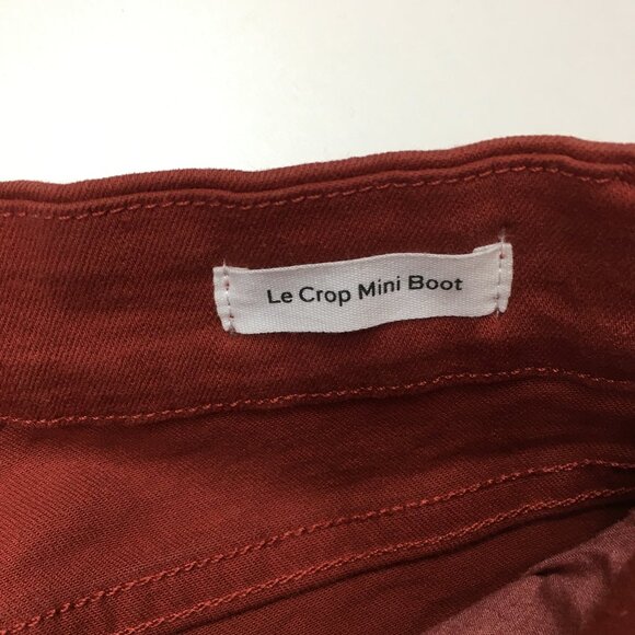 FRAME Denim Fired Brick Le Crop Mini Boot 5 Pocket Logo Hardware Jeans - Picture 3 of 10